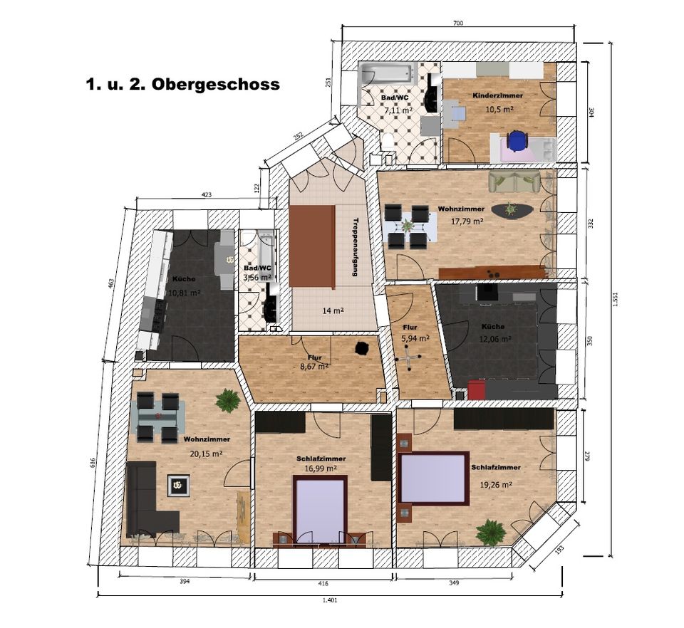 Stattliches Mehrfamilienhaus (sanierungsbedürftig): 5 Wohnungen (320 m² WFL+Ausbaupotential) & Garten in Annaberg-Buchholz in Annaberg-Buchholz