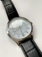 Armbanduhr Uhr Leder Schwarz Silber Weißes Ziffernblatt Analog Kreis Pinneberg - Rellingen Vorschau