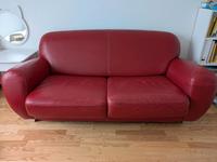 Rotes Ledersofa mit Schlaffunktion Mitte - Wedding Vorschau