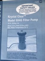 IntelKrystal Clear Filter Pumpe für Pool Modell 604G neu Baden-Württemberg - Bietigheim-Bissingen Vorschau