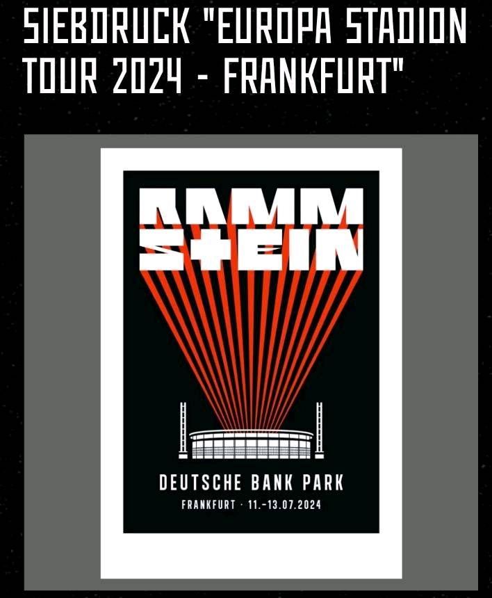 Rammstein Siebdruck Frankfurt 2024 im Tausch gegen Dresden 2024 in Berlin