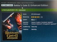 PC-Spiel - Baldur's Gate 2 Enhanced Edition (SteamKey) Niedersachsen - Göttingen Vorschau