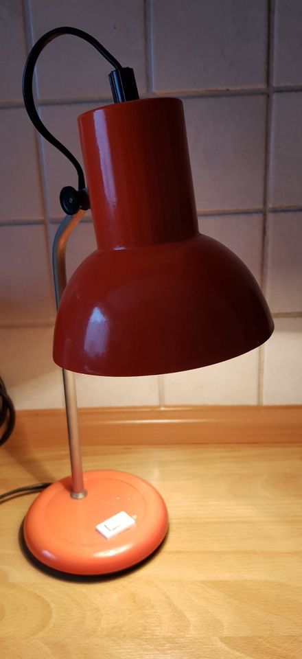 Kleine orangene Lampe Vintage Tischlampe Nachttischlampe aus 70er in Bremen