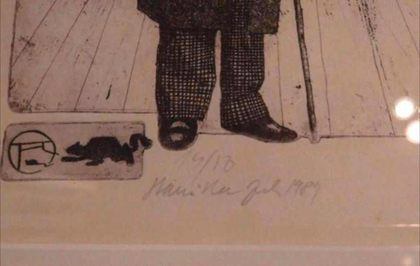 Grafik von unbekanntem Künstler - Portrait von Toulouse Lautrec in Freiburg im Breisgau
