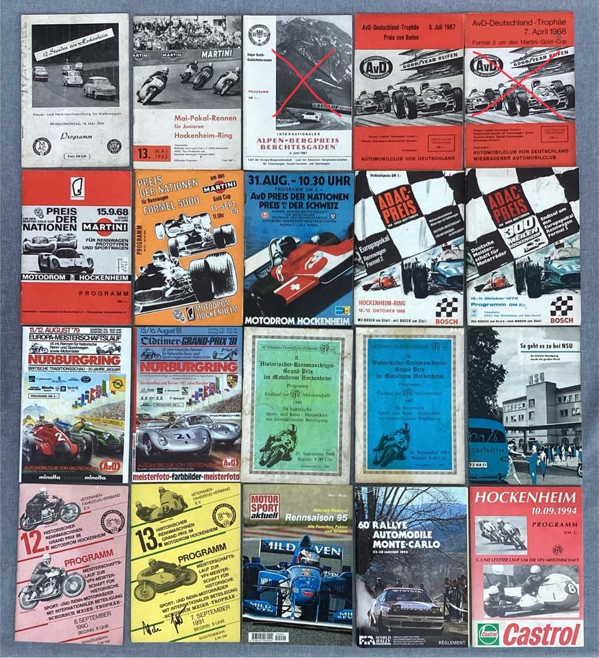 Programmheft Rennheft Motorsport 1959 bis 1994 in Bad Schönborn