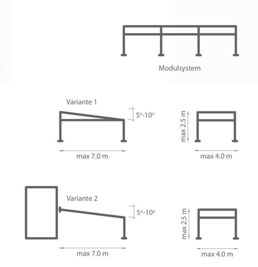 Terrassenüberdachung 7x4m Pergola mit Markise Sonnenschutz in Murrhardt