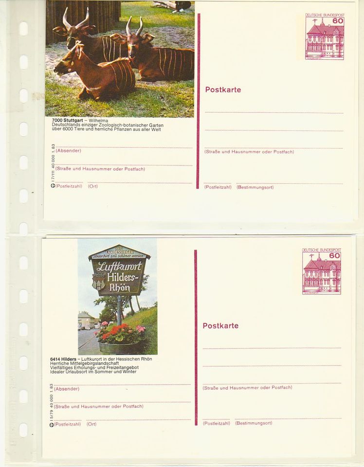 Postkarten mit Abstempelungsdaten von 1934 - 1974 Bildpostkarten in Schwalbach