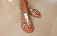 ZIGN Leather Riemensandalette, Sandale echt Leder, gold Sachsen - Chemnitz Vorschau
