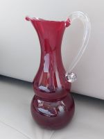 karaffe vase murano rot 26 x 11 cm mit henkel klar dekanter Berlin - Hellersdorf Vorschau