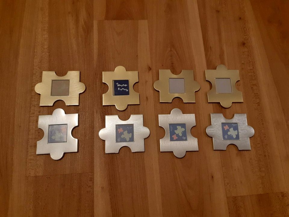 8 Magnetische Bilderrahmen, Form Puzzle, Farbe Gold, Silber in Werder (Havel)