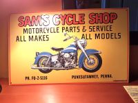 SAM`S CYCLE SHOP - Reklameschild, Blech, 41 x 25 cm, München - Sendling Vorschau