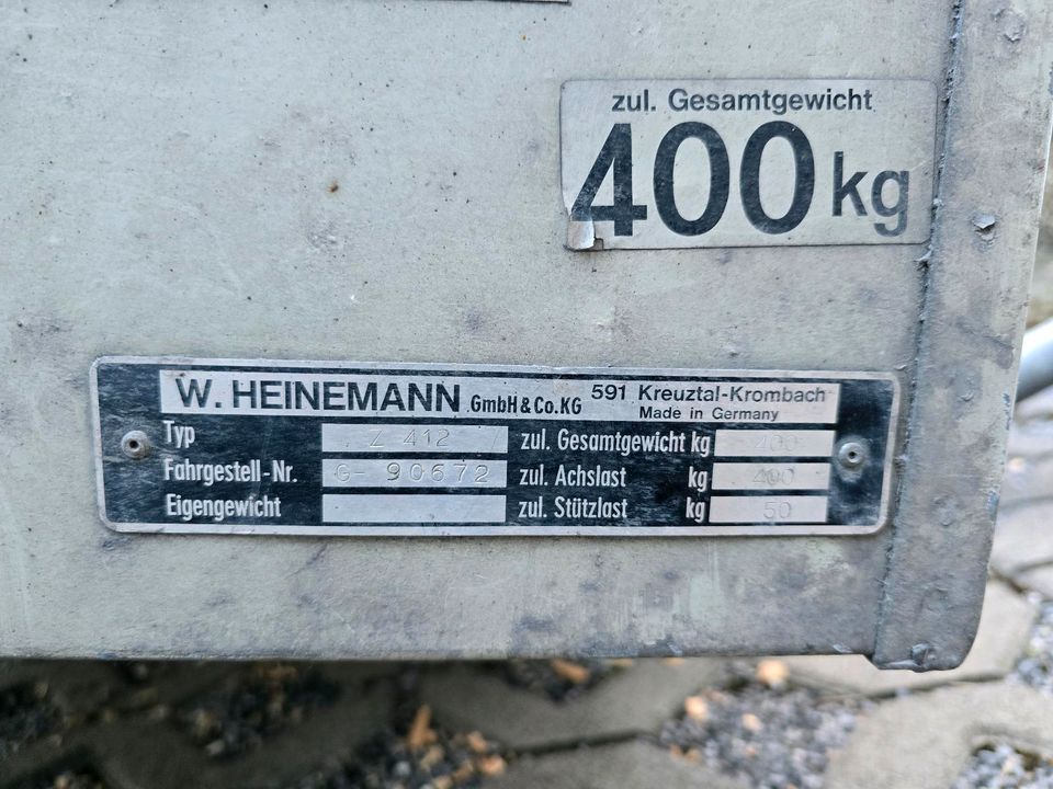 Anhänger Heinemann 0,4t in Düsseldorf