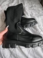 Schwarze Overknees - Größe 40 plus size Sachsen - Heidenau Vorschau