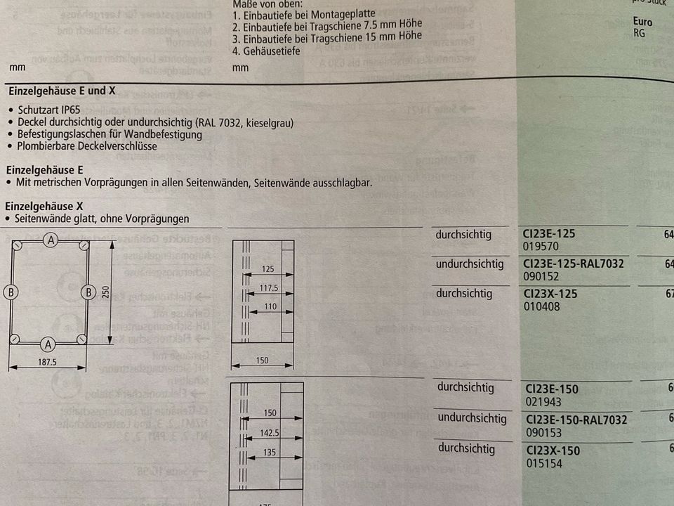 Isolierstoffgehäuse Verteiler Leergehäuse Moeller CI23E-125 in Landsberg (Lech)