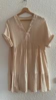 Musselin Kleid beige mit Spitze L Sachsen - Oberlungwitz Vorschau