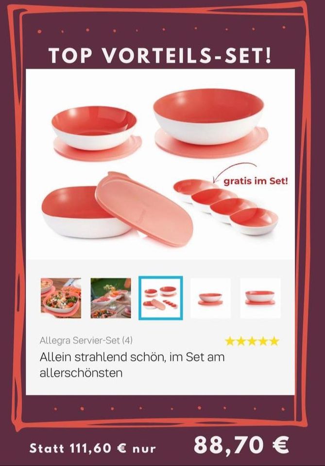 Allegra Servier-Set 4 teilig Tupperware Tupper in Frohburg