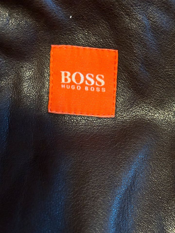 Hugo Boss orange label Lederjacke braun Grösse 50 in Bad Dürkheim