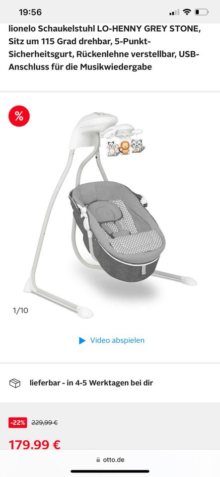 Lionelo Baby Schaukel Creme Babywiege in Schwerte