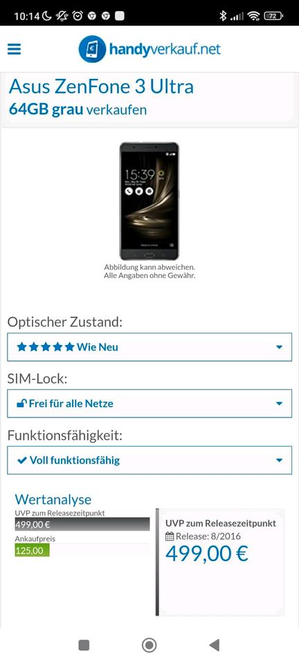 Handy Asus Zenfone 3 ultra in Wanzleben