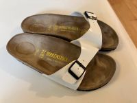 Birkenstock Madrid Gr. 37 Sandalen Hausschuhe Schuhe weiß Lack Baden-Württemberg - Bad Saulgau Vorschau