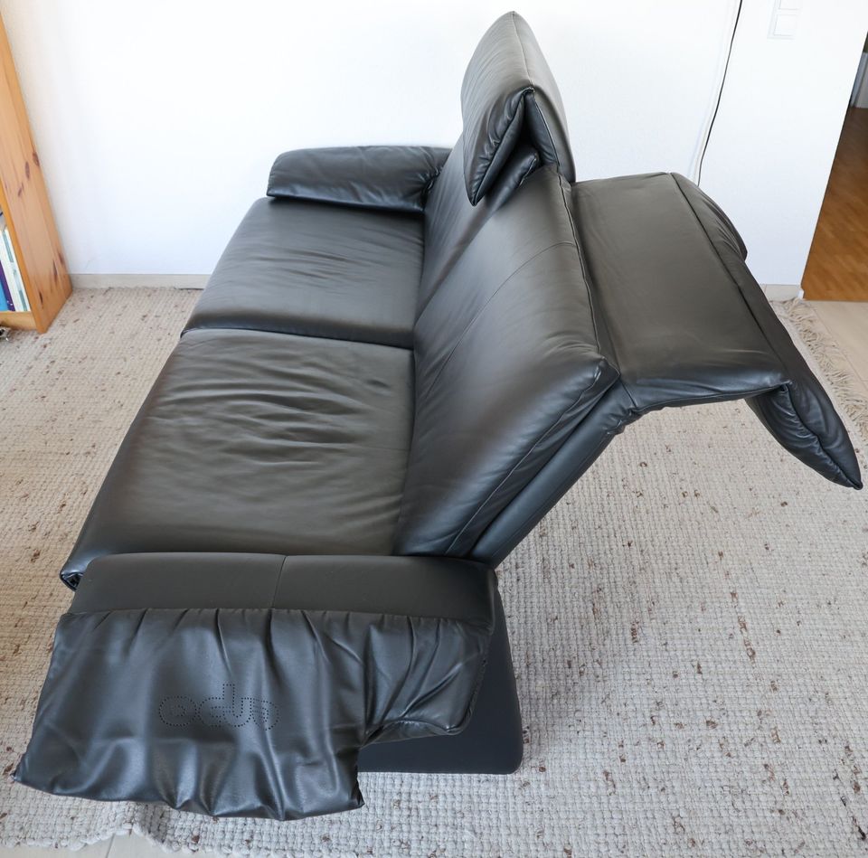 ERPO Lugano 2,5-Sitzer Designer Ledersofa, schwarz, noch top in Tübingen