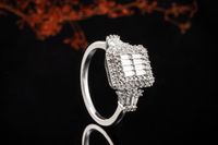 Diamant Ring Eckig mit Baguette-Diamanten und Brillanten Weißgold Nordrhein-Westfalen - Wegberg Vorschau