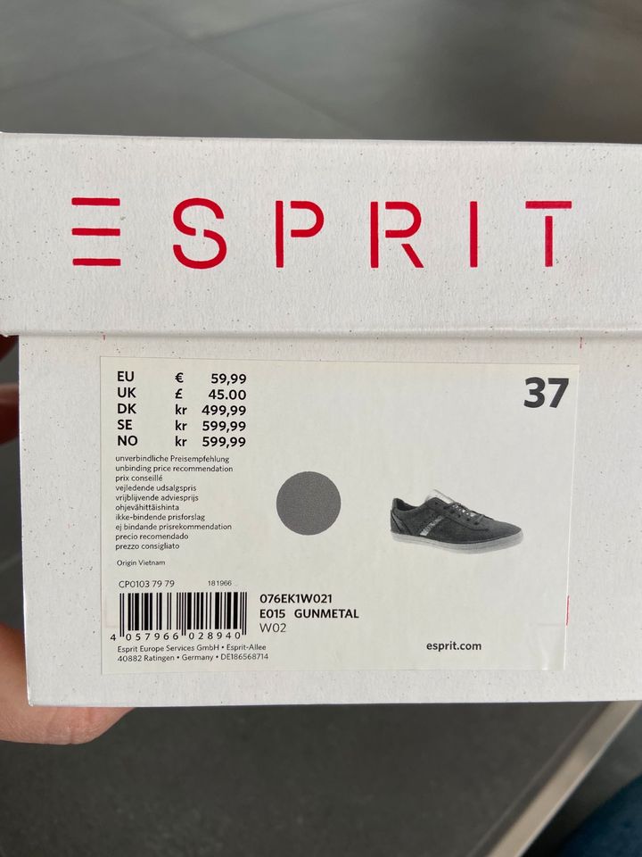 Esprit Sneaker Gr. 37 Grau/Silber NEU in Bad Buchau