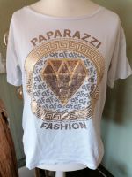 Paparazzi Shirt weiß gold Diamant Strass Einheitsgröße 40 42 44 Sachsen-Anhalt - Weißenfels Vorschau