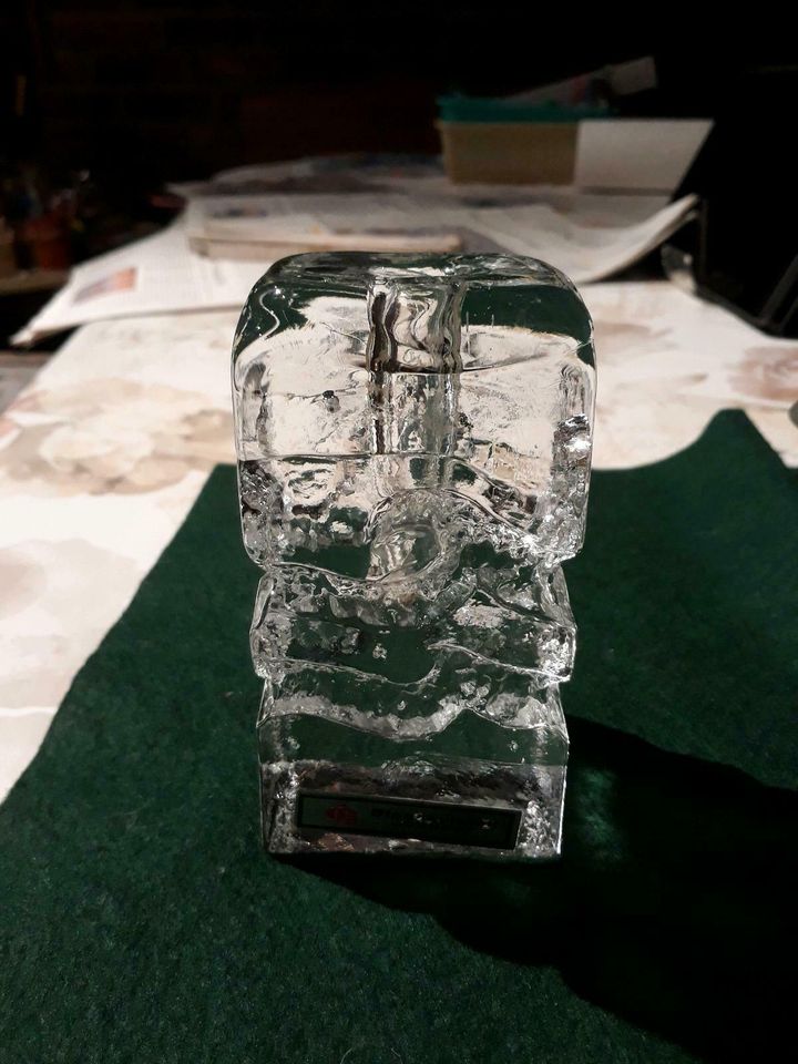 Blockkristall solifleur Vase od. Kerzenhalter in Langenfeld