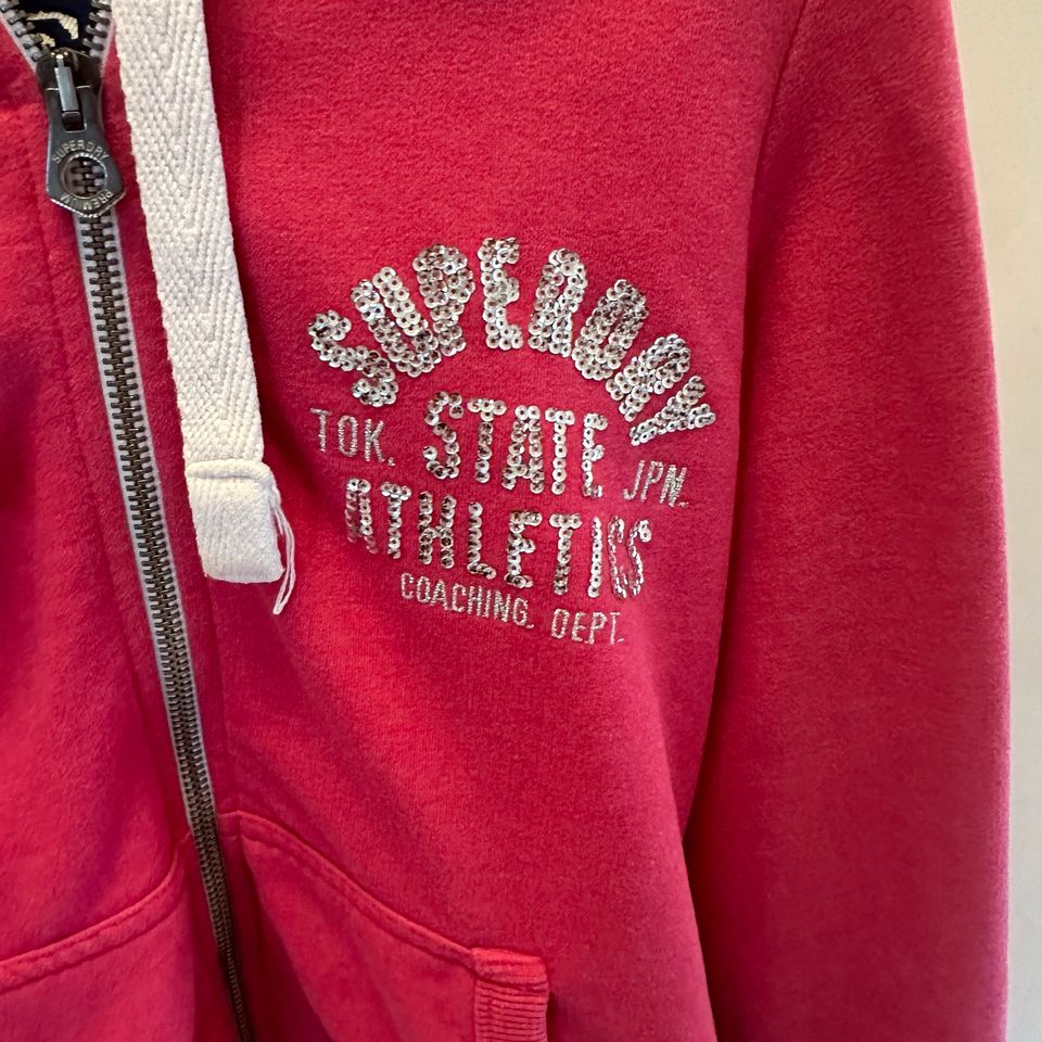 Superdry Damen Sweatshirt Jacke pink Gr. M in Dinslaken