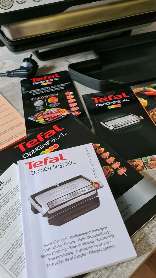 Tefal OptiGrill XL+Kontaktgrill wie neu Anleitungen & Rezeptbuch in Ludwigshafen