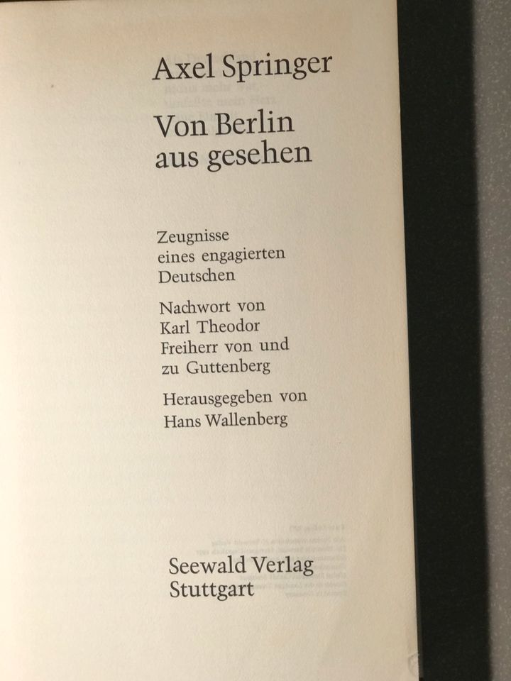 Axel Springer Buch mit Original Unterschrift von 1971 in Hamburg