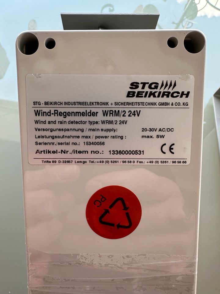 STG Beikirch, WRM/2,  Wind - Regensensor Neu!! in Hohenpeißenberg