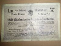 1 Los Sächsische Landes-Lotterie Zwickau Emil Engert 1926 Sachsen - Zwickau Vorschau