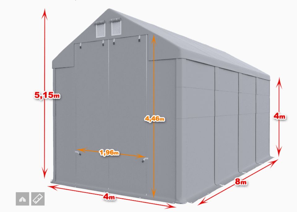 Ganzjähriges Industriezelt 4x8x4 Carport Garagenzelt Unterstand in Görlitz