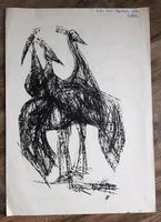 handsignierte Lithographie Anton Watzl Flamingo Bild alt antik Leipzig - Meusdorf Vorschau