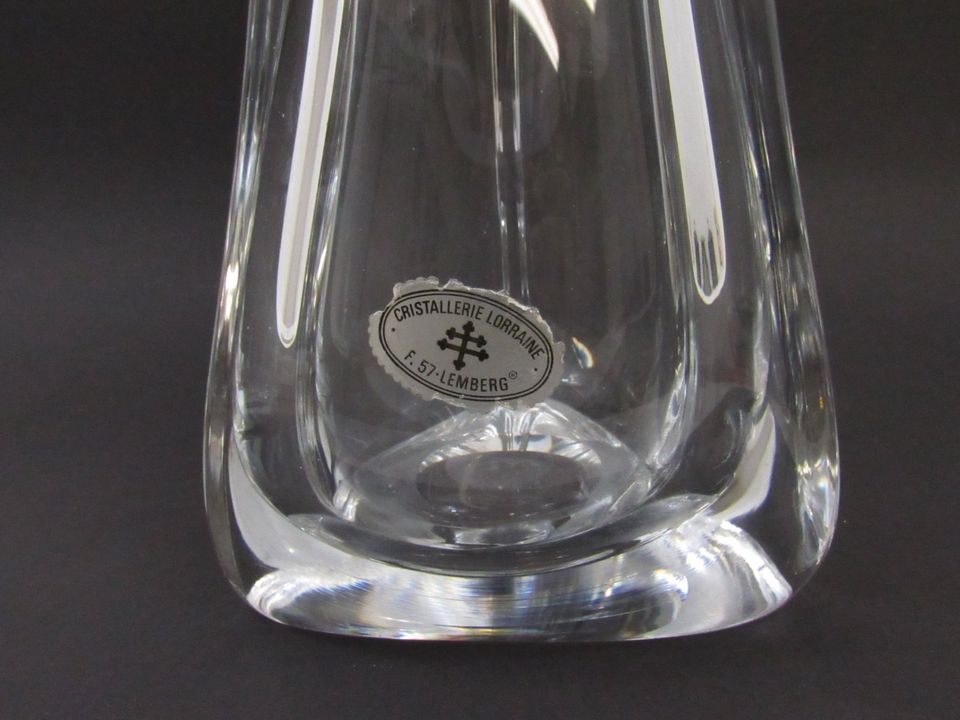 Tischvase, Blumenvase aus Glas, Lorraine Frankreich, gemarkt in Neustadt an der Weinstraße