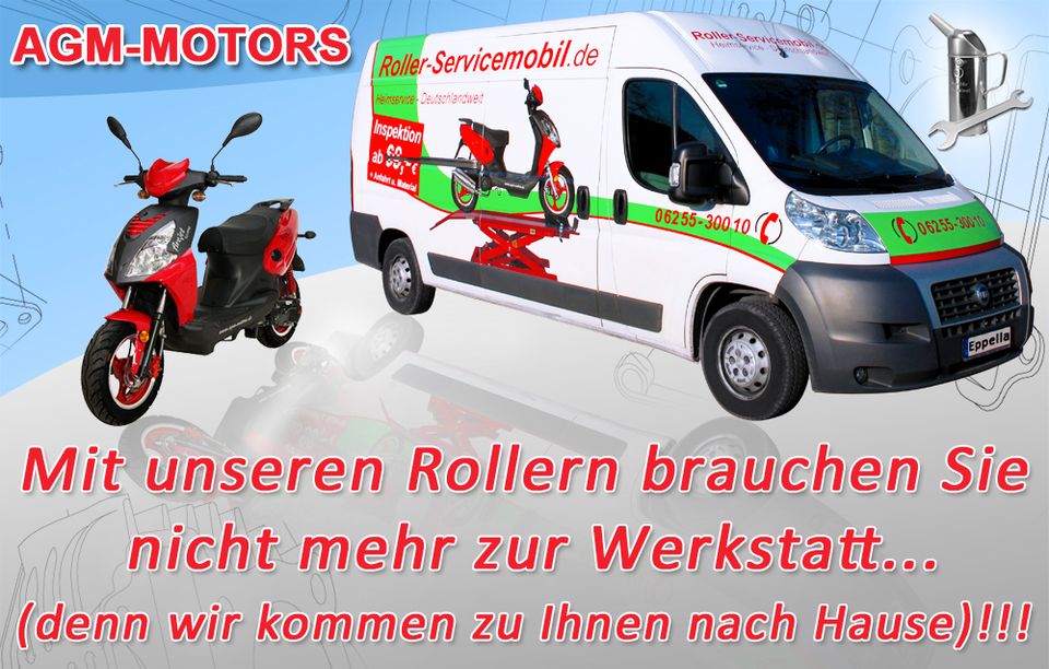 Kundendienst Home Service Mobil Barton Schaltmoped Euro 5 in Lindenfels