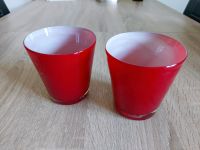 2 rote Kerzenhalter Glas Niedersachsen - Fredenbeck Vorschau