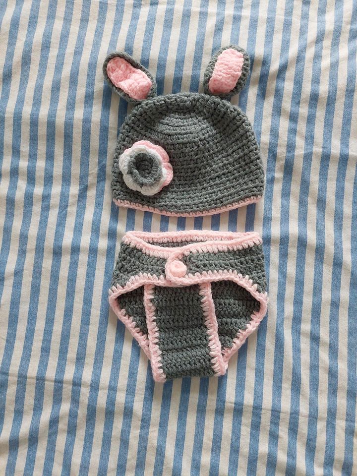 Kostüm Einheitsgrösse Hase Neugeborenen Fotoshooting Hasen Mptze in Lörrach