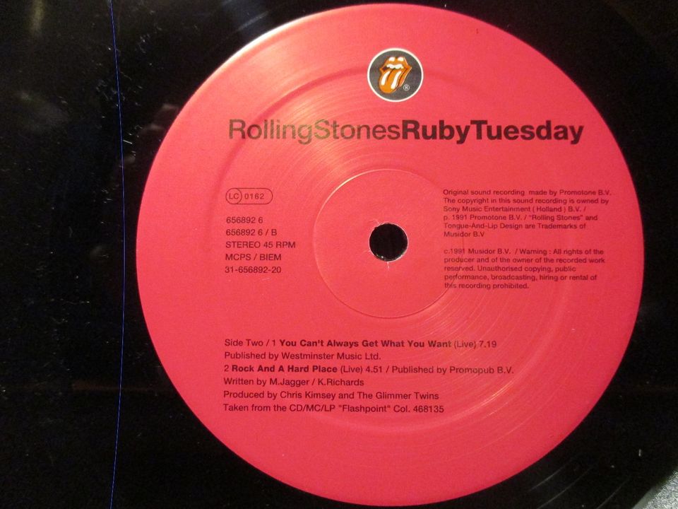 (219) EP Rolling Stones "Ruby Tuesday" (1991) 656892 6 in Bad Bramstedt