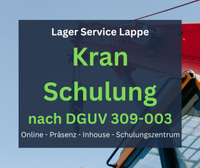 1 Tag Kranschein E-Learning & Präsenzseminare deutschlandweit Kranschulung Kranbediener Turmdrehkran Brückenkran Säulenkran Ladekran Portalkran Jährliche Unterweisung UVV G25 Anschläger Schulung Nordrhein-Westfalen - Witten Vorschau