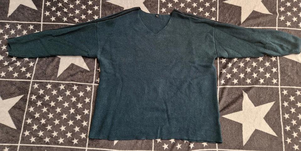 Pullover pulli gr. 44 damen petrol schwarz glitzer neuwertig in Gifhorn