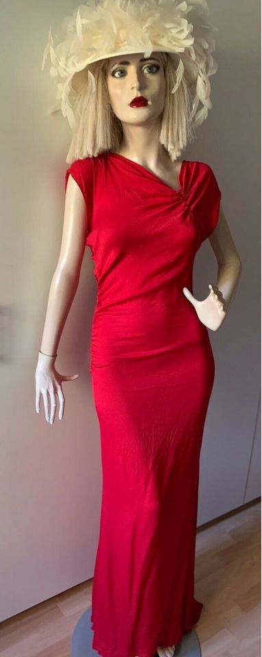 Escada  langes Luxus Abendkleid aus Seide 36 Rot in Meine