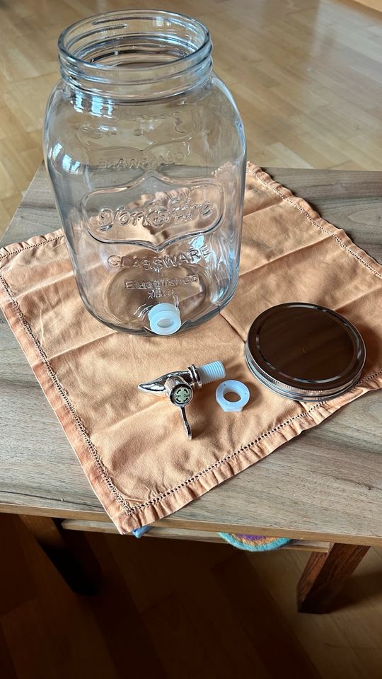 Wasserspender, Saftspender aus Glas mit Wasserhahn -wie neu- in Waiblingen