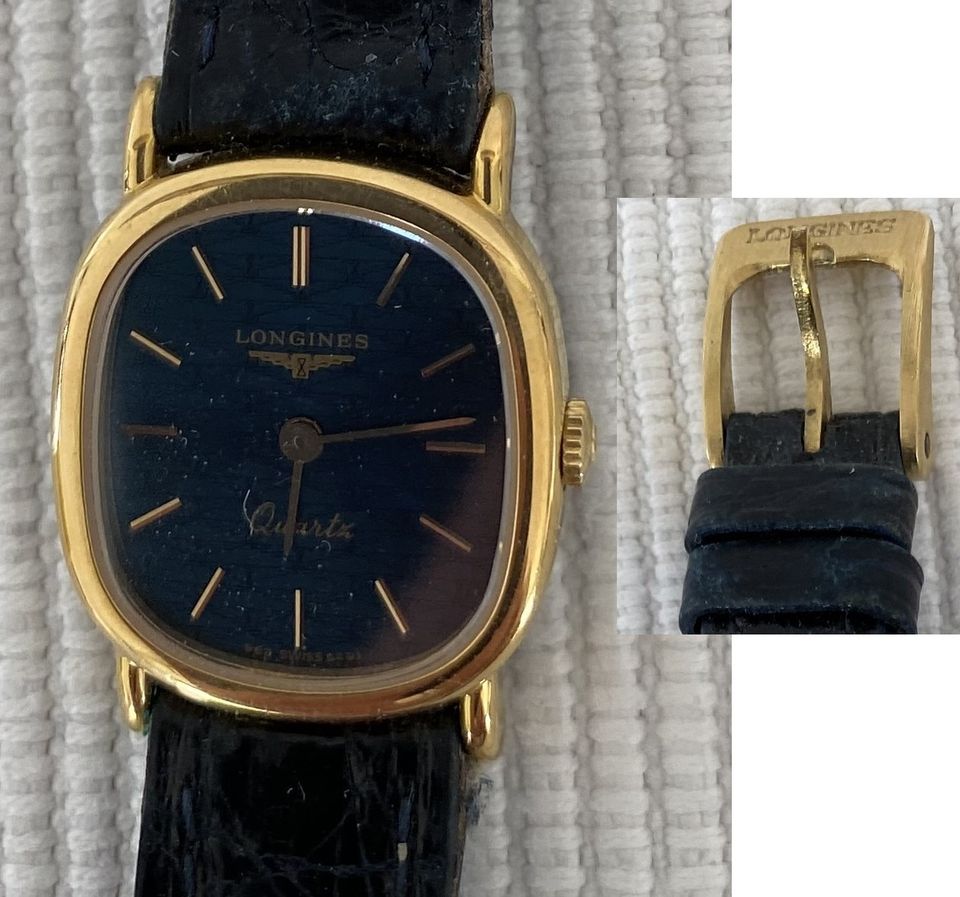 Damenuhr Longines Quartz Swiss Goldfront Org. Armband Reg.Nr. in Bad Soden am Taunus