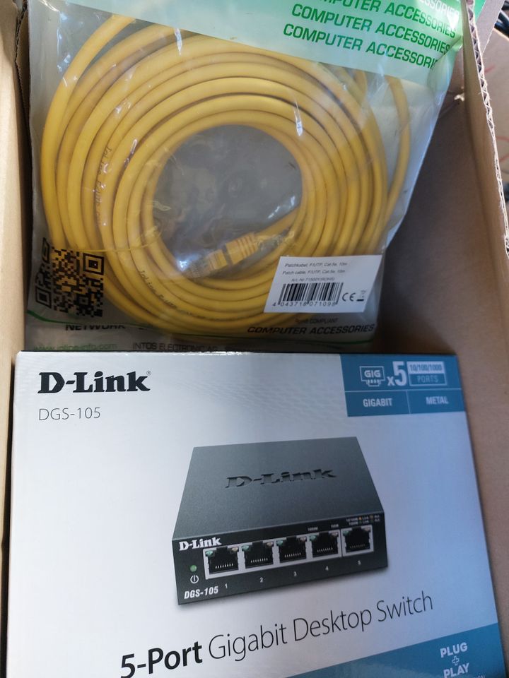 D-Link Switch neu - 5 Port + Patchkabel 10m EDV in Bamberg