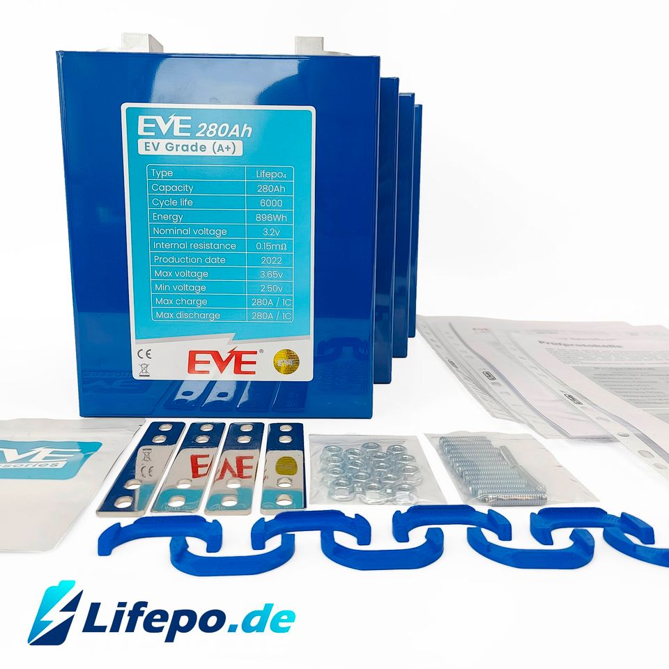 EVE 280Ah 12v Grade A+ 8000 Zyklen LF280K Lifepo4 www.Lifepo.de in Freising