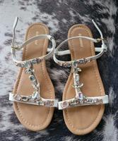 Sandalen Glitzer weiß Steine Graceland Sachsen - Wilkau-Haßlau Vorschau