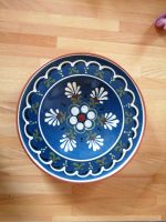 Keramik Teller handbemalte blau mit Blumenmotiv Bayern - Waldkirchen Vorschau